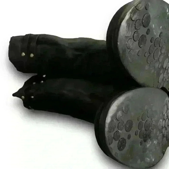 Jimmy Choo Boots Shearling Riding Black Gold Buckle Hardware Womens 7 EURO 37.5​ - Picture 7 of 16